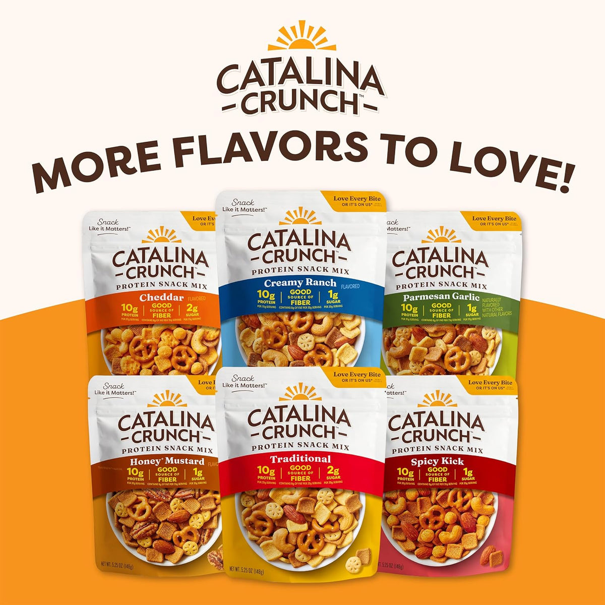 Catalina Crunch Protein Snack Mix - 10g Protein, 1g Sugar per Serving - Good Source of Fiber, Gluten Free - Parmesan Garlic, 5.25 Ounce Bag (Pack of 1) - Packaging May Vary