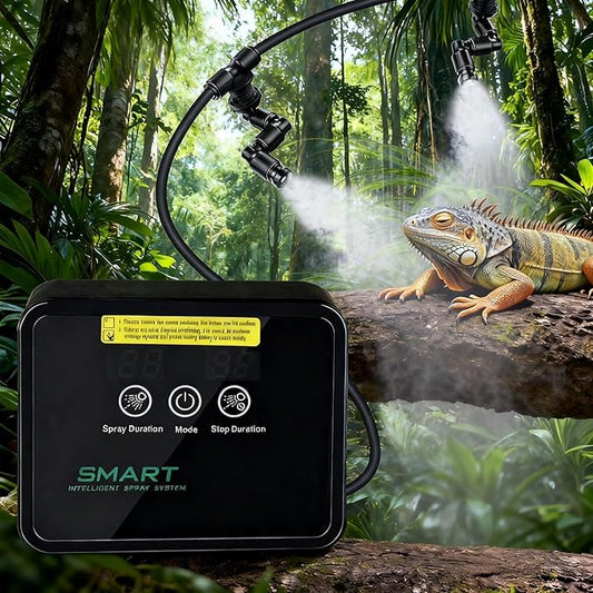 Reptile Mister System, Mister for Reptile Tank Terrarium Fogger/Humidifier & 360° Nozzles 5PCS, Reptile Misters Automatic for Bearded Dragon，Snake, Gecko, Frog, Lizard