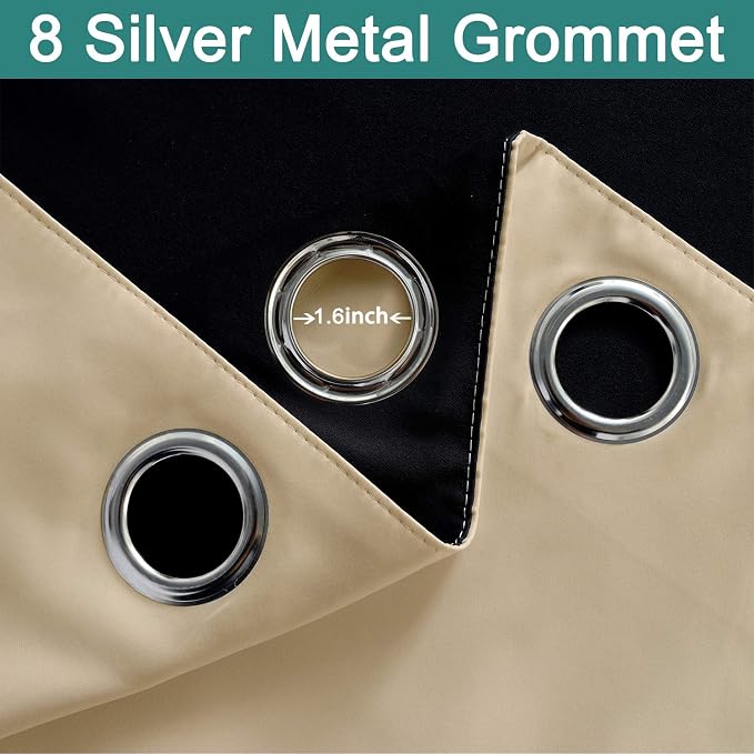 Yakamok 108 Inches Long Thermal Insulated 100% Blackout Curtains