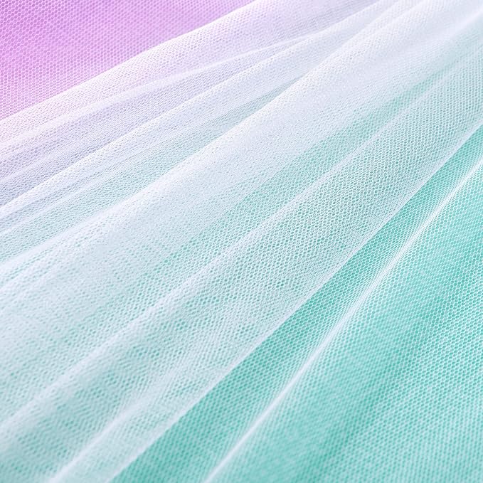 XiDi Curtains for Bedroom Decor, Rainbow Pink Purple Green 42/90/1