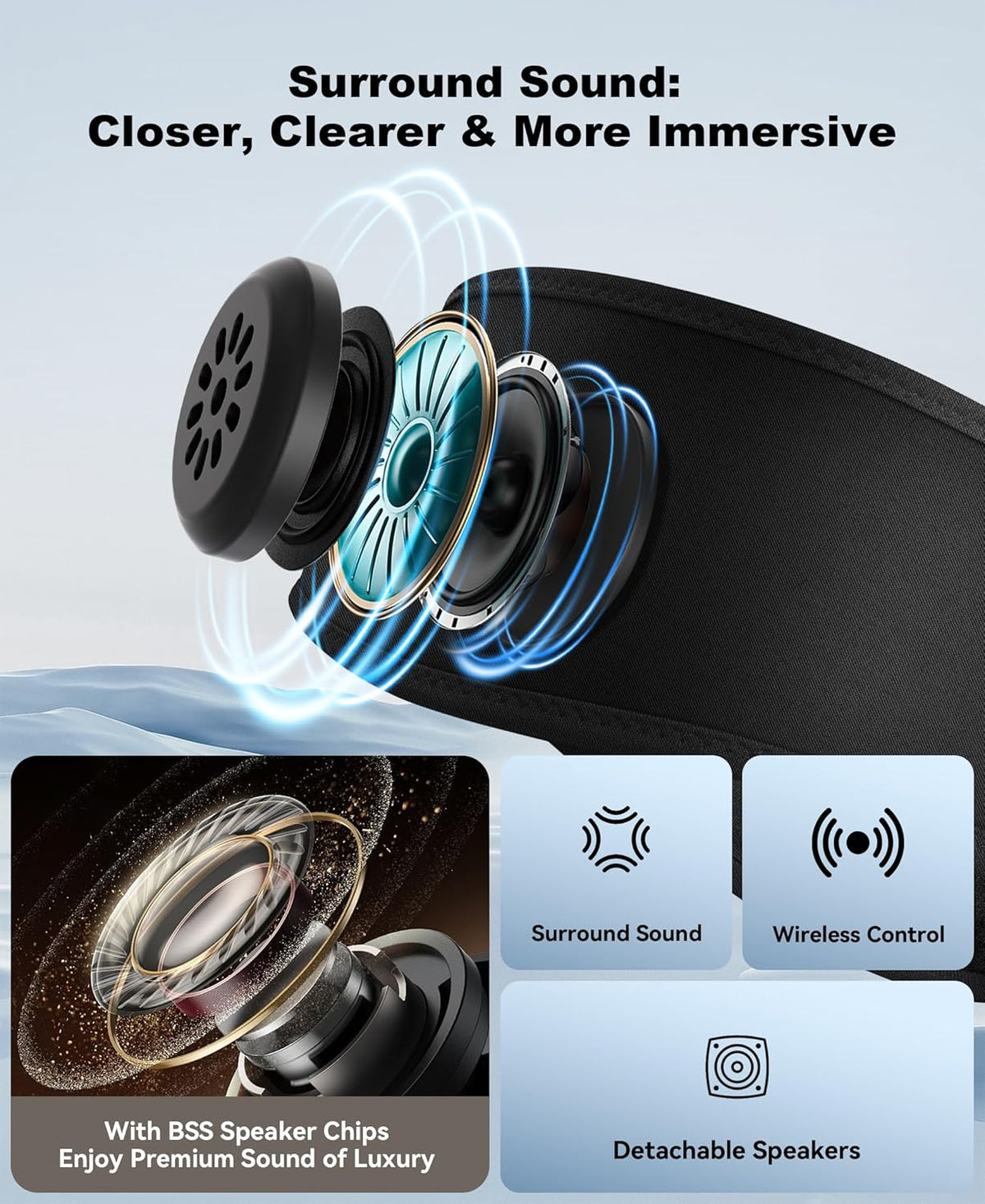 MUSICOZY Sleep Headphones Bluetooth 5.4 Headband, Sports Wireless Earphones Sweat Resistant Earbuds Sleeping Headphone with Ultra-Thin HD Stereo Speaker for Workout Running Cool Gadgets Unique Gifts