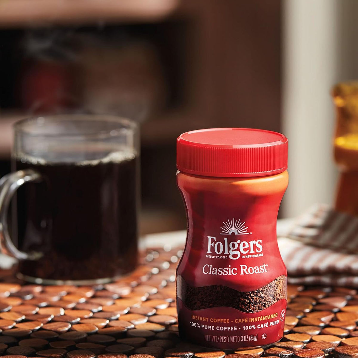 Folgers Classic Roast Instant Coffee, 8 Oz. Jar