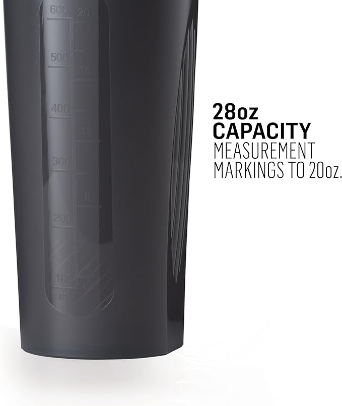 BlenderBottle Classic Shaker Bottle Perfect for Protein Shakes and Pre Workout, 28-Ounce (2 Pack), All Black