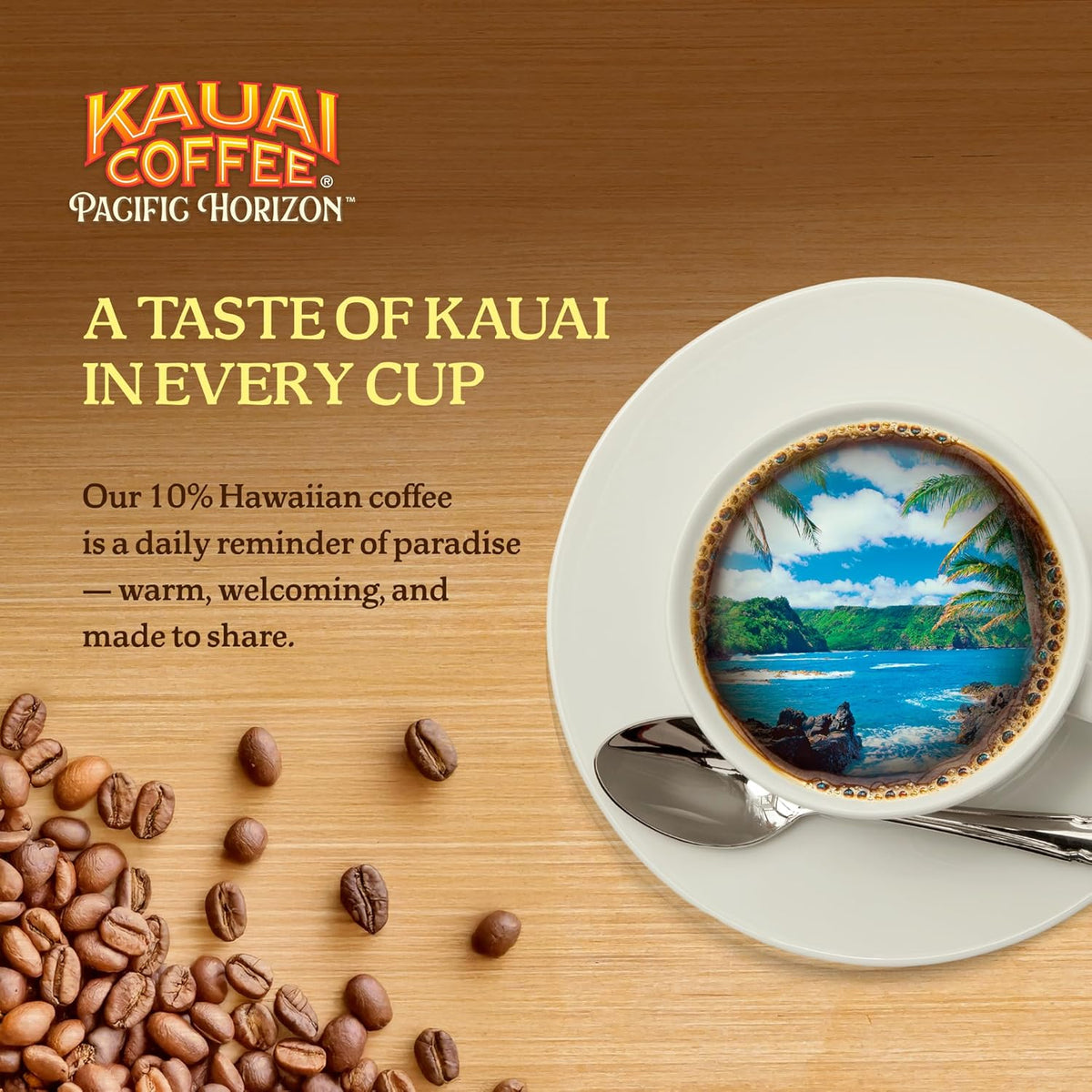 Kauai Coffee Ground Coffee – Smooth, Rich, Medium Roast – Nutty Caramel and Tropical Coconut – Arabica Coffee, 10% Hawaiian with No Bitterness – Coconut Caramel Crunch, 1 Pack of 10oz