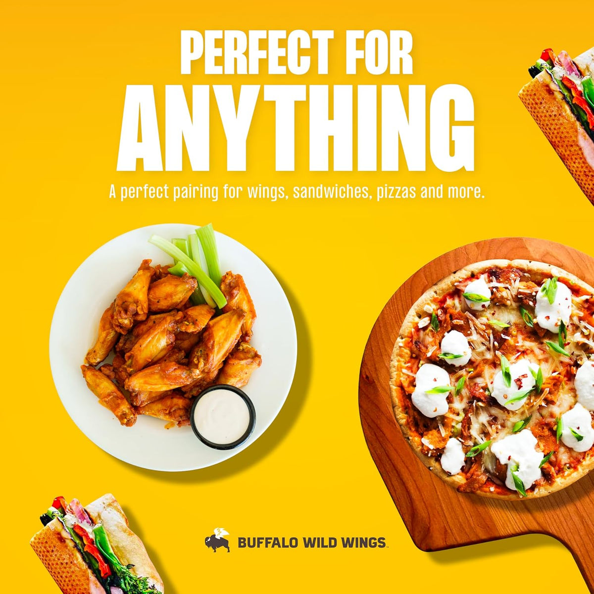 Buffalo Wild Wings Parmesan Garlic Sauce, 12 fl. oz., Perfect Dipping Sauce, Chicken Marinade, Chicken Parmesan Topping and Wing Seasoning, Made with Italian Herbs