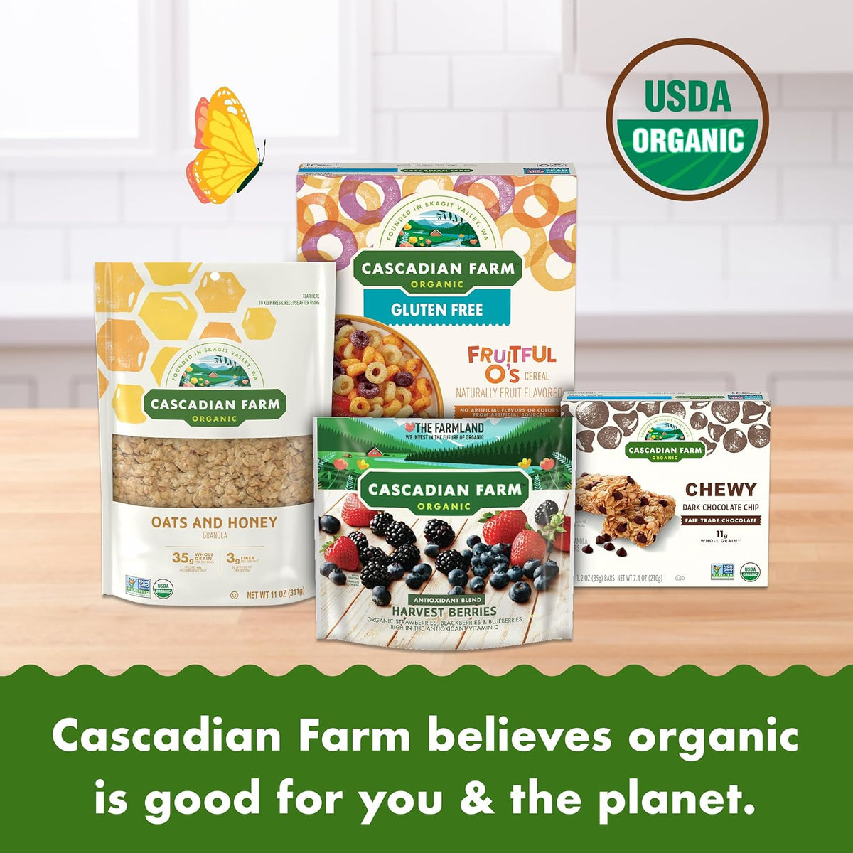 Cascadian Farm Organic Chewy Granola Bars, Dark Chocolate Chip, Value Size, 10 Bars, 12.3 oz