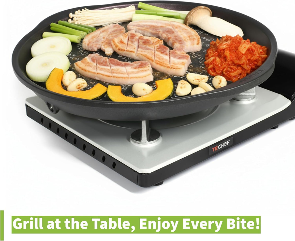 TECHEF - Korean BBQ Nonstick Grill Pan, KBBQ Grill Pan, PFOA-Free, Dishwasher Oven Safe, Made in Korea