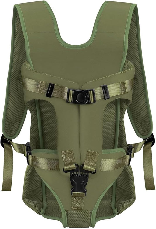 Dog Carrier Backpacks, Adjustable Dog Backpack Carrier, Legs Out Easy-fit Dog Chest Carrier for Medium Small Dogs, Hands Free Dog Front Carrier for Hiking, Cycling（Green M）