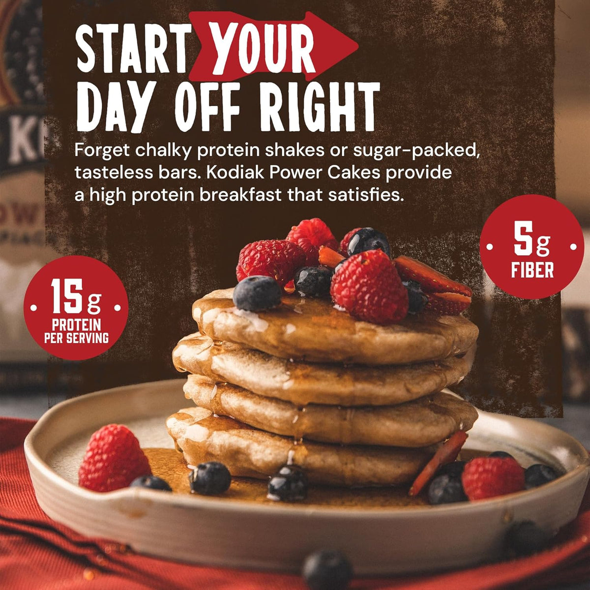 Kodiak Cakes Protein Pancake Power Cakes, Flapjack and Waffle Baking Mix, Buttermilk, 20 Oz, (Pack of 6)