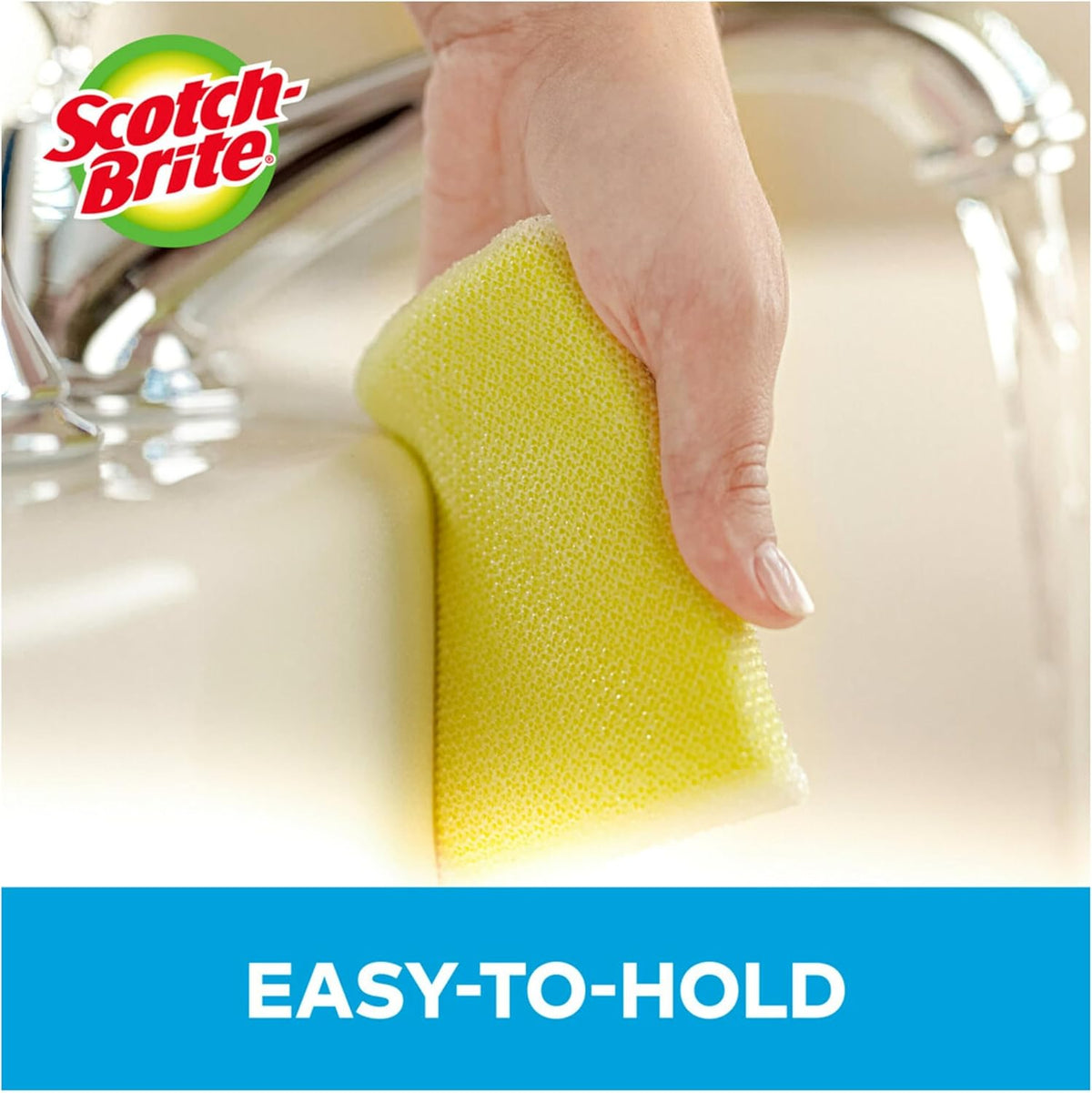 Scotch-Brite Dobie Pads, Dobie Sponge for All Purpose Cleaning of Kitchen, Bathroom, and Household, Non Scratch Dobie Cleaning Pads Safe for Non-Stick Cookware, 12 Dobie Pads
