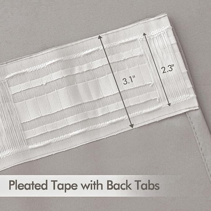 MIULEE Stone Back Tab Blackout Curtains 84 Inch Length 2 Panels Set