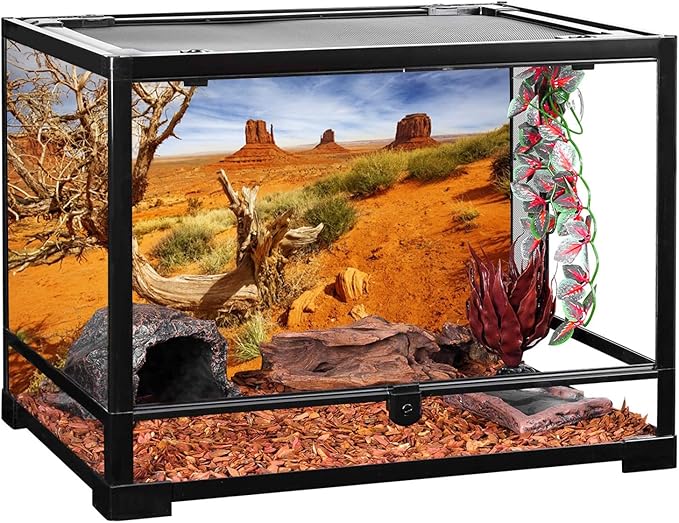 AWERT 30x18 inches Reptile Habitat Background Orange Desert Terrarium Background Polyester Background