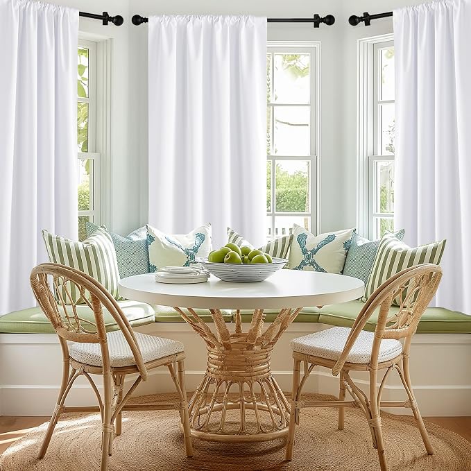 NICETOWN Bedroom 100% Blackout Curtains, 2 Panels, 42 by 54, Snow White