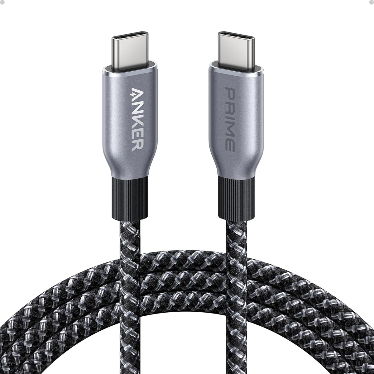Anker Prime USB C to USB C Cable, 240W Fast Charging Cord, Upcycled-Braided Nylon with 100-Year Bend Durability for iPhone 17 Series, MacBook, Galaxy S24(6 FT)