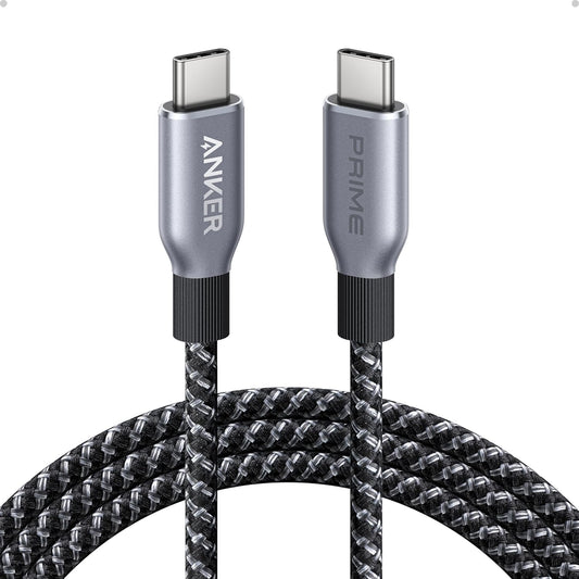 Anker Prime USB C to USB C Cable, 240W Fast Charging Cord, Upcycled-Braided Nylon with 100-Year Bend Durability for iPhone 17 Series, MacBook, Galaxy S24(6 FT)