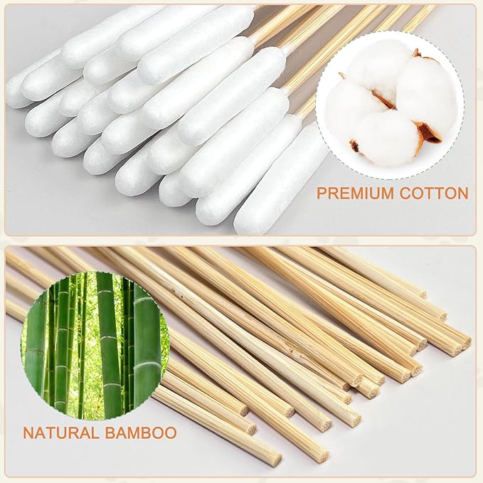 200 PCS Dog Ear Cleaning Kit; 6-Inch Large Cotton Swabs for Gentle & Effective Cleaning. Safe and Hygienic Pet Ear Cleaning Solution