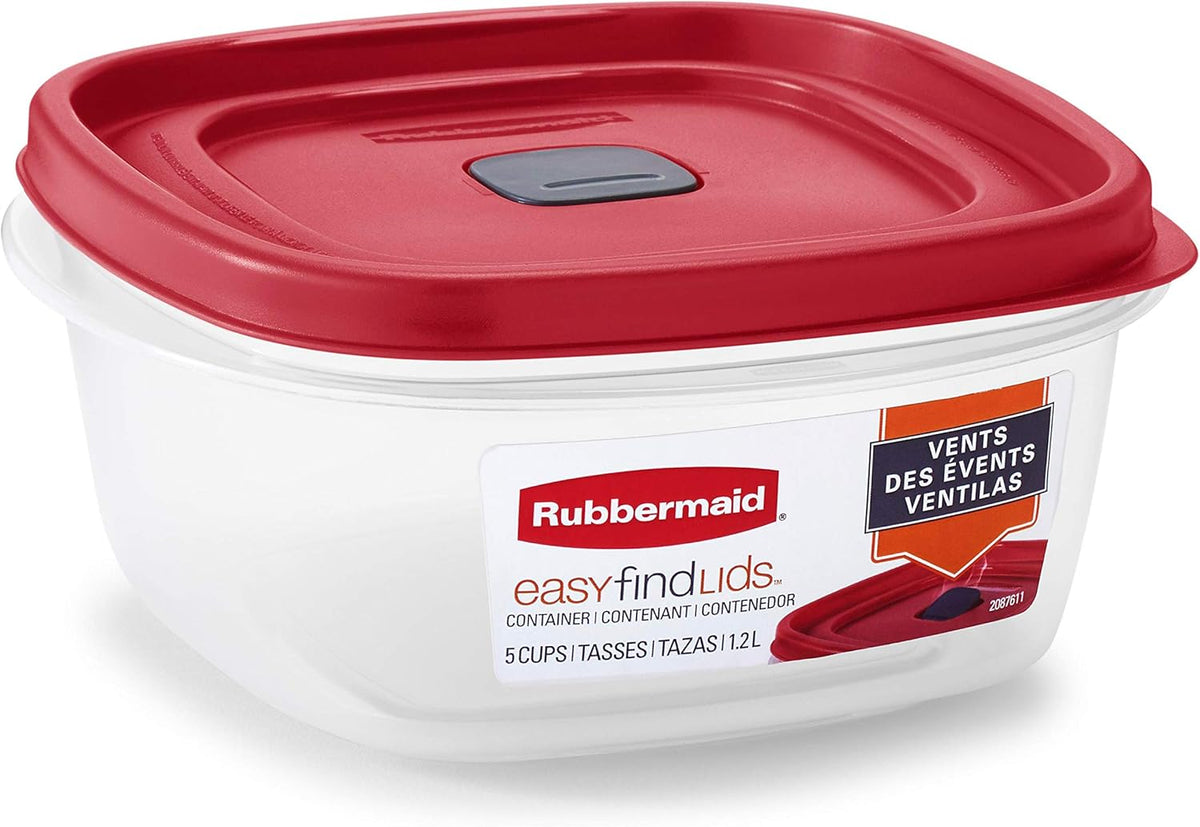 Rubbermaid 60-Piece Food Storage Containers with Lids, Microwave and Dishwasher Safe, Red Color, Ideal for Meal Prep and Pantry Storage
