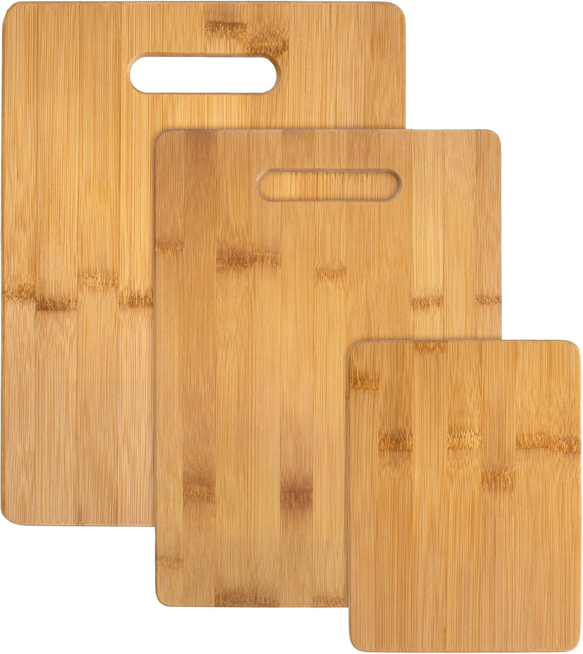 Totally Bamboo 3-Piece Bamboo Cutting Board Set – Wooden Cutting Boards for Kitchen – Great for Chopping and Serving – Large, Medium & Small Sizes for Food Prep