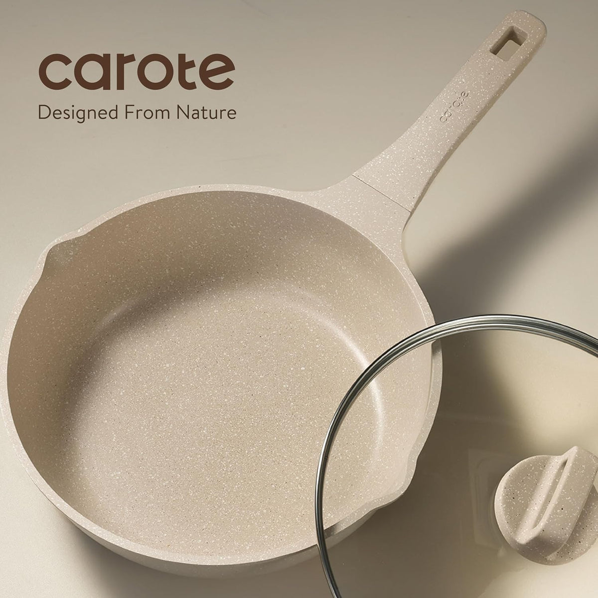 CAROTE 10Pcs Pots and Pans Set Nonstick, Induction Cookware Sets, NonStick Cooking Set, Kitchen Pots and Pans Set with Stay-Cool Handles, PFOA Free