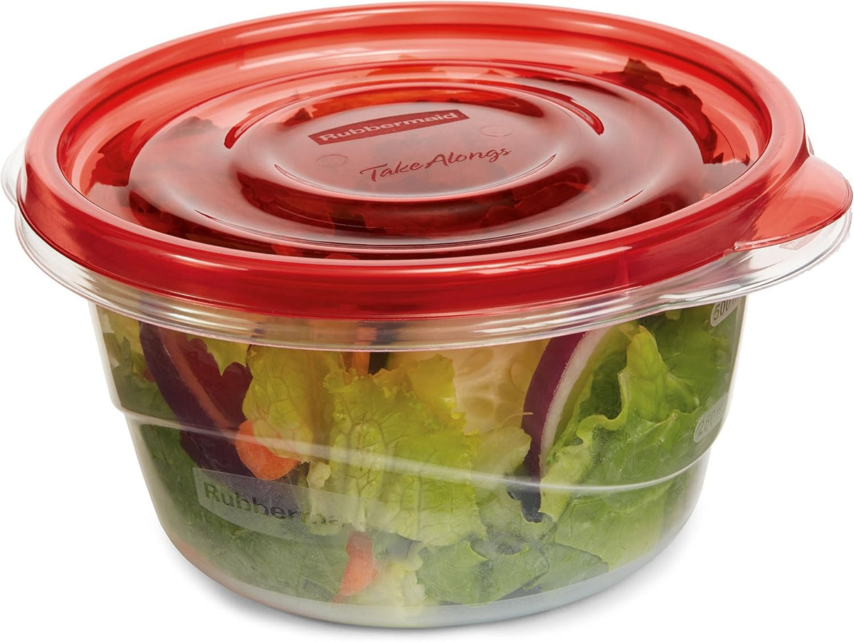Rubbermaid Storage Bowls, 3.2 Cup, Red,(Pack of 4)