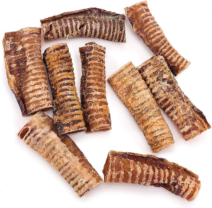 ValueBull Beef Trachea, Premium 5-6 Inch, 100 Count Bulk Pack - Natural Angus Dog Chews with Glucosamine, Chondroitin & Amino Acids
