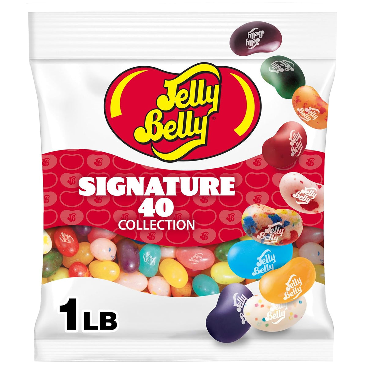 Jelly Belly Signature 40 Jelly Bean Collection - 1 Pound (16 Ounces) Resealable Bag - Genuine, Official, Straight from the Source