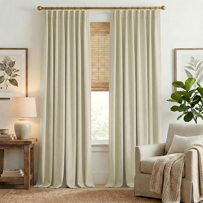 NICETOWN Room Darkening Living Room Curtains 96 inches Long, Pinch Pleated