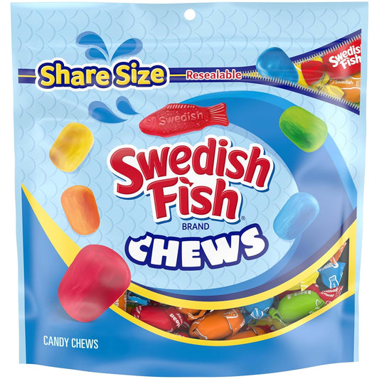 SWEDISH FISH Chews Soft & Chewy Candy, Share Size, 8.12 oz