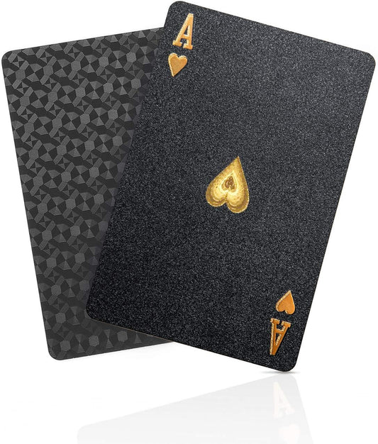 BIERDORF Diamond Waterproof Black Playing Cards, Poker Cards, HD, Deck of Cards (Black)