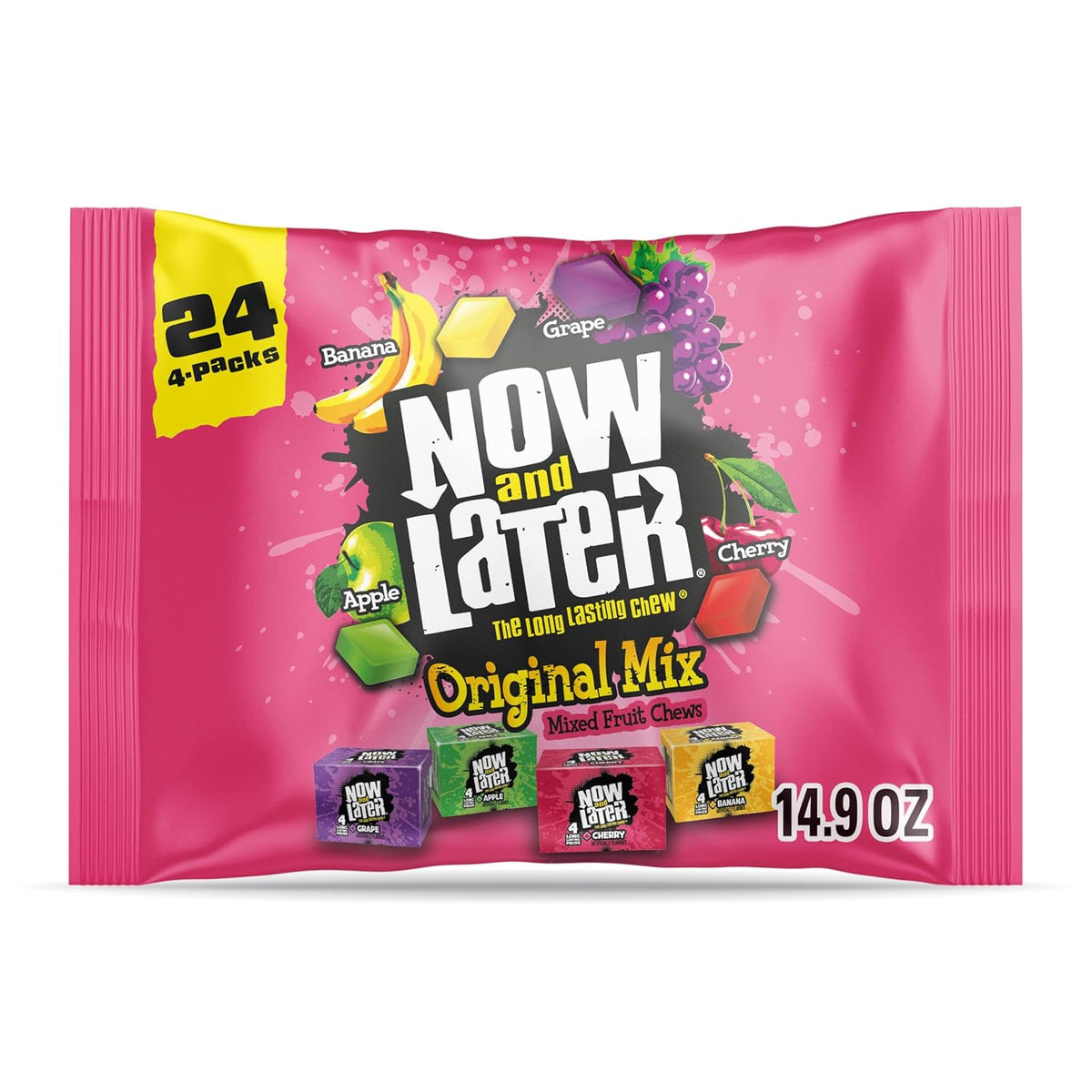 Now and Later Candy, Original Mix, Chewy and Fruity, 24 count