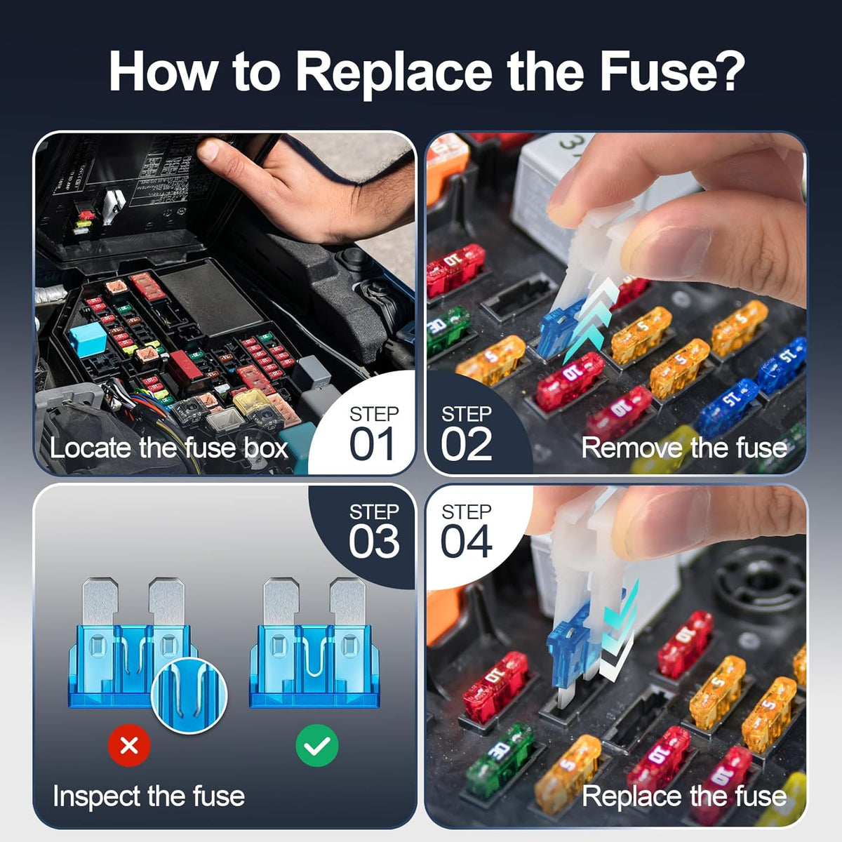 JOREST 300Pcs Car Fuse Assortment Kit, 160 Mini Blade Fuses Automotive + 90 Standard Auto Fuses + 50 Micro + Puller – Replacement for RV Camper Boat Truck (2Amp 3A 5A 7.5A 10A 15A 20A 25A 30A 35A 40A)