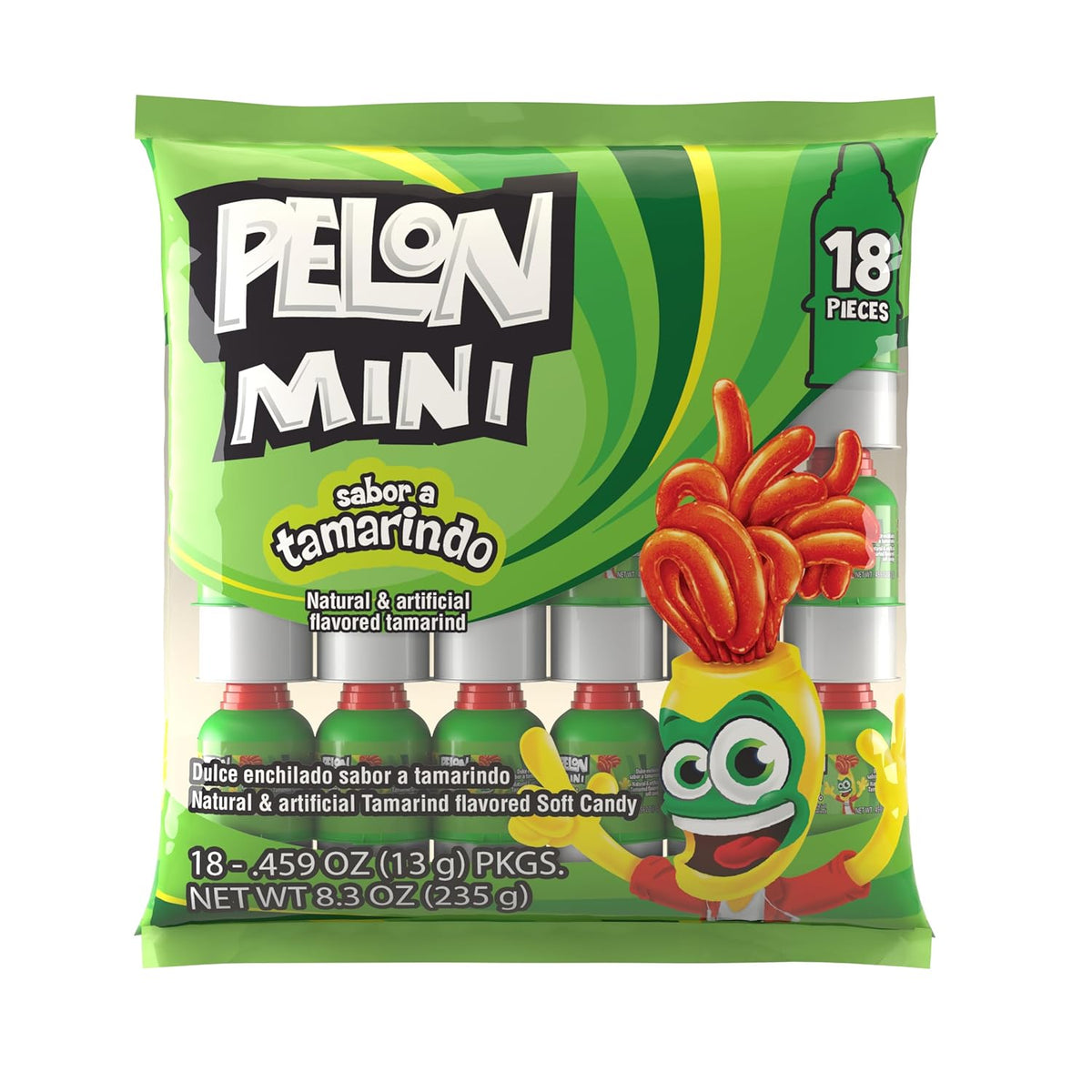 Pelon Pelo Rico Mini Tamarind Candy, 0.45 oz, 18 Count (Pack of 1)