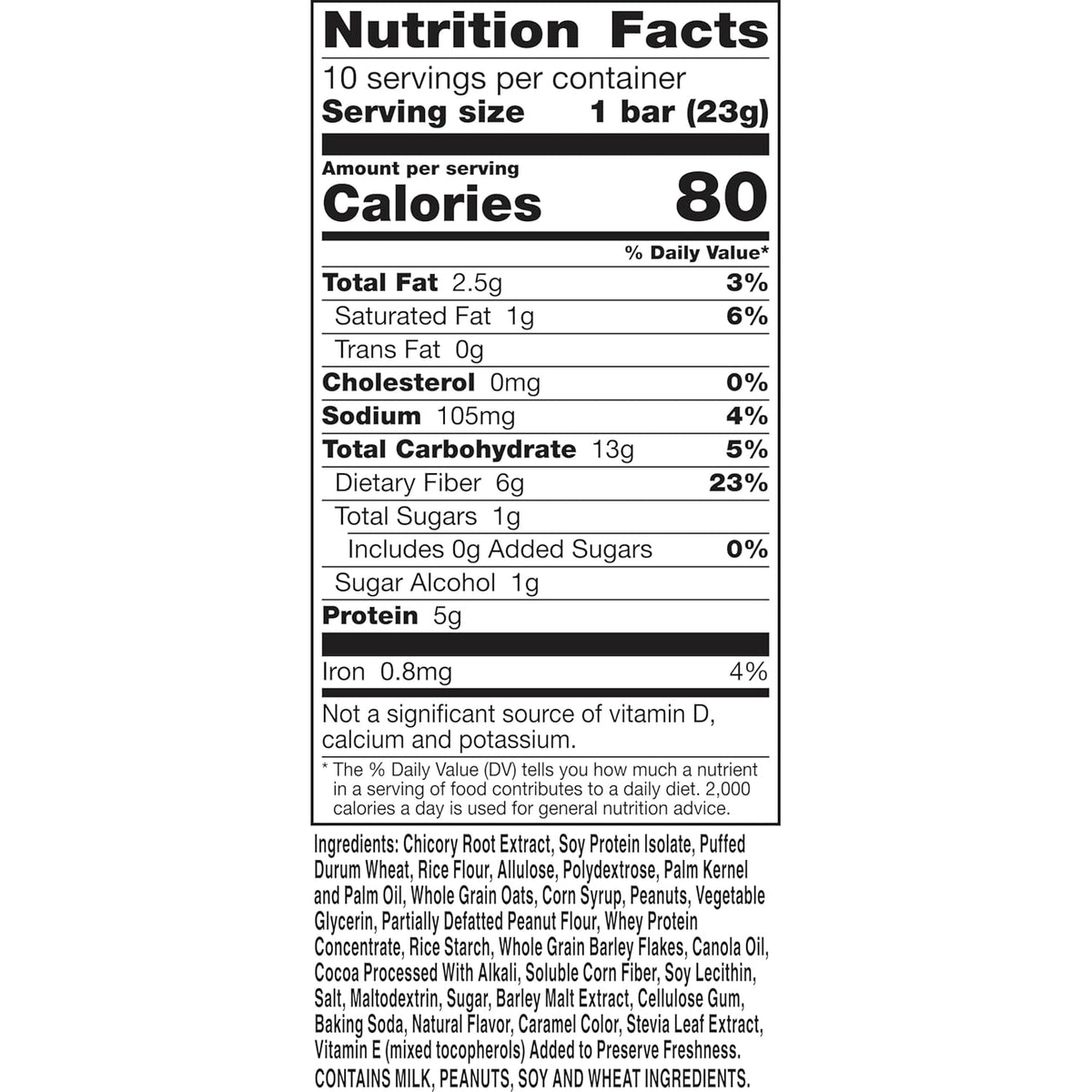 Fiber One 80 Calorie Chewy Bars, Chocolate Peanut Butter, Snack Bars Value Pack, 10 Ct, 8.2 oz