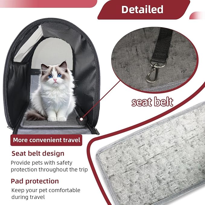 Cute Cats Pink (1) Pet Cat Backpack Carrier for Kitty Small Dog, Ventilated Pet Carrier Bag for Car, Walking, Hiking, Outdoors