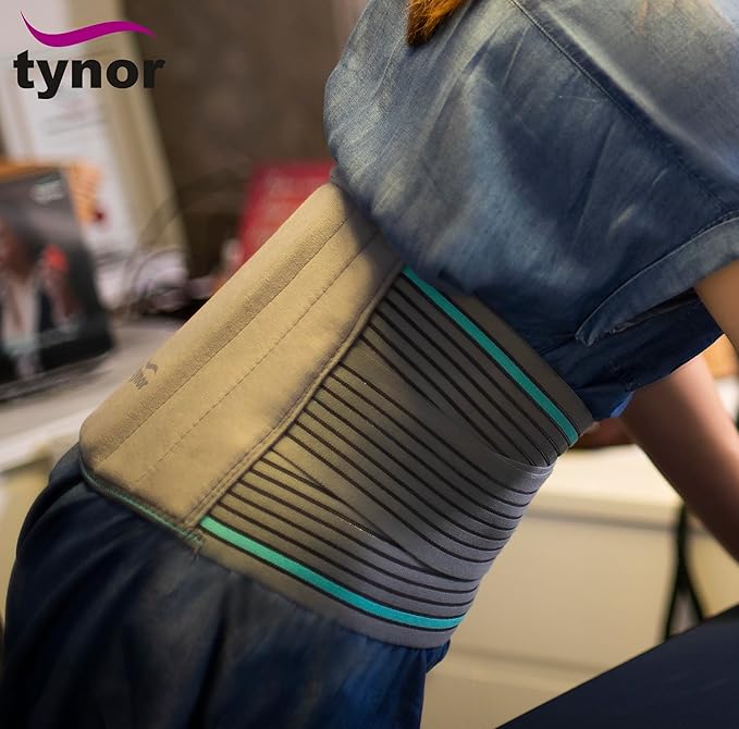 TYNOR Lumbar Support Belt Breathable Compression Lower Back Brace, Adjustable Waist Lumbar Support Brace for Men & Women, Herniated Disc, Sciatica, Back Pain & Heavy Lifting (XXL, Grey)
