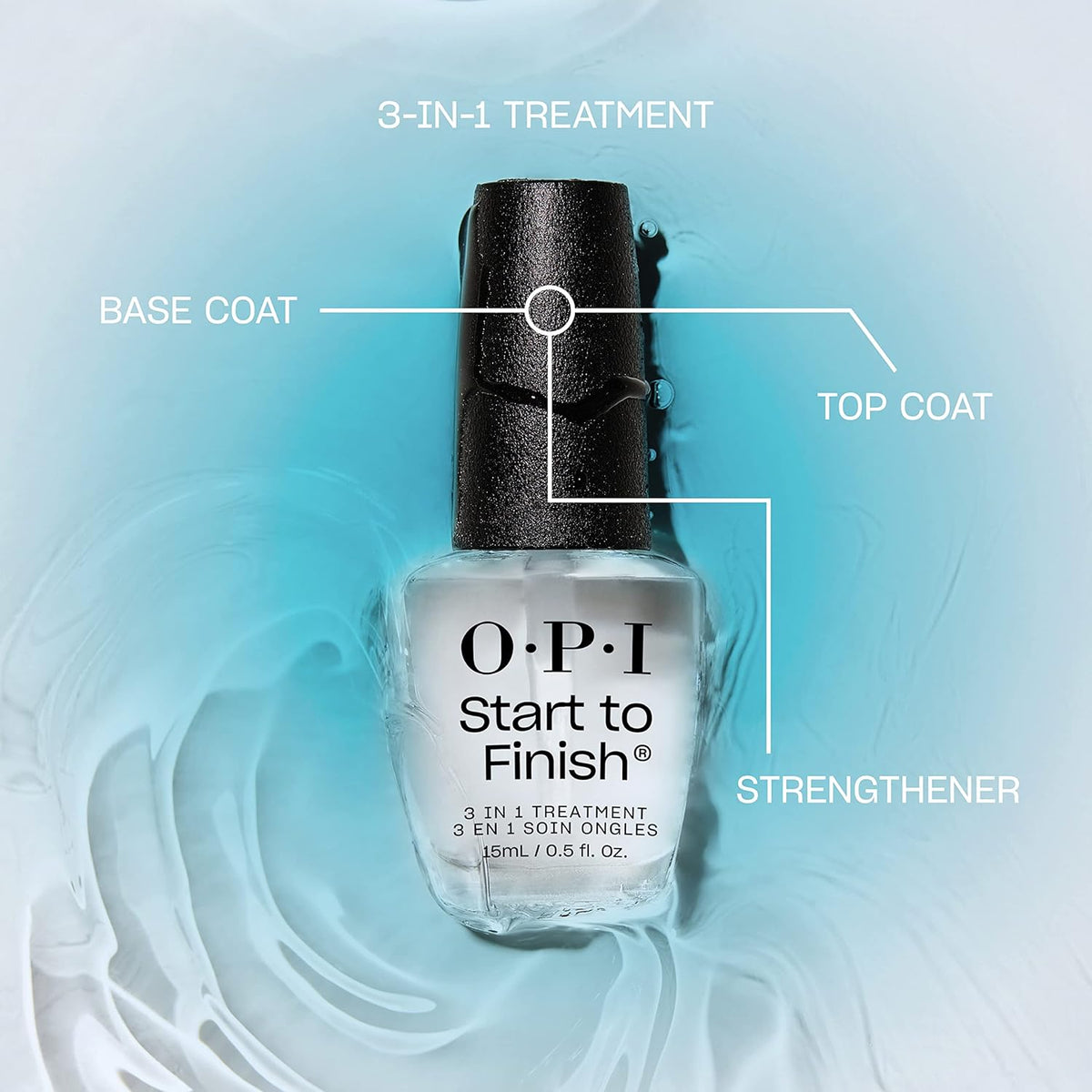 OPI Nail Lacquer Base Coat | Clear Nail Polish Base Coat |Chip Resistant, Protects Nails, Prevents Discoloration
