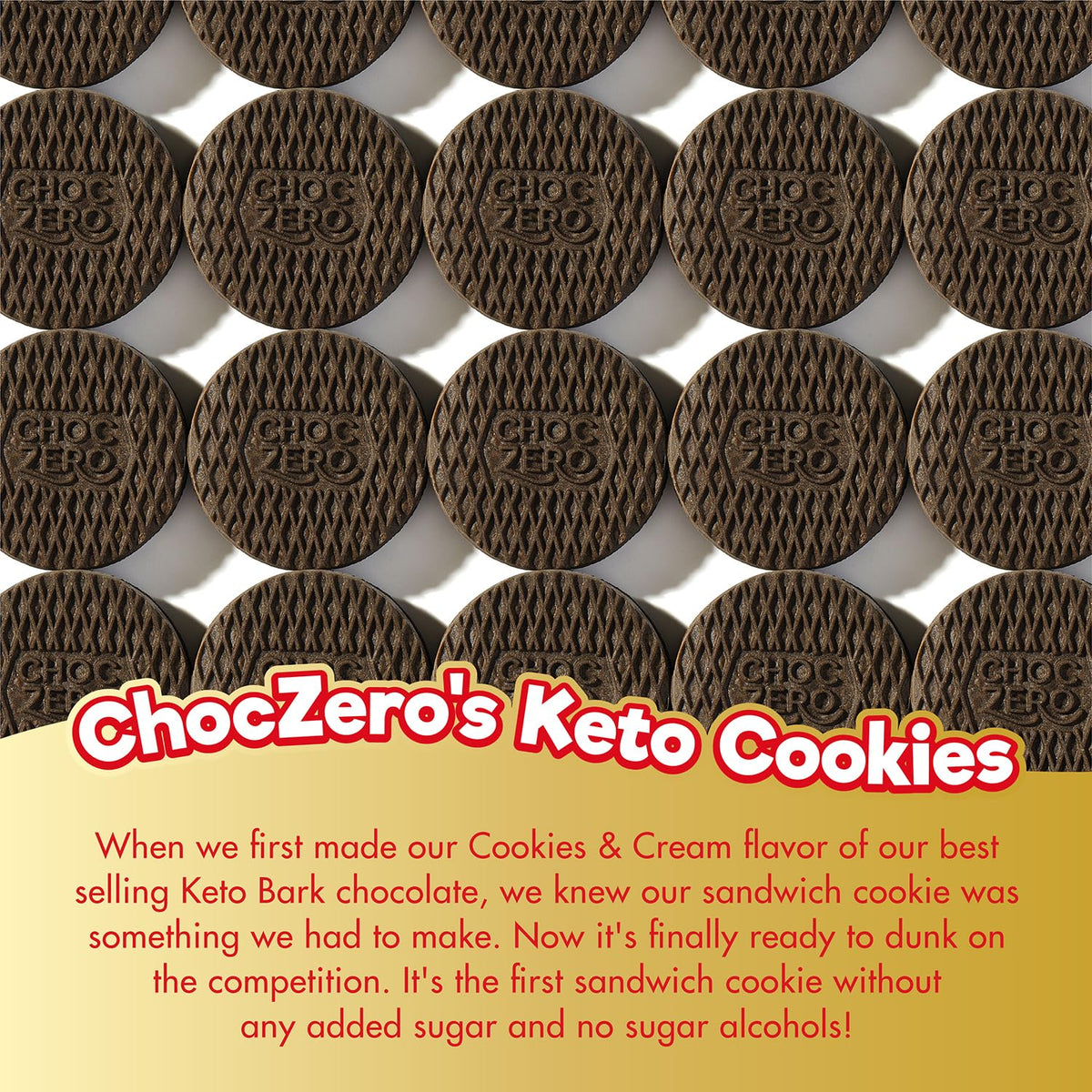 ChocZero Keto Chocolate Sandwich Cookies with Creme - Low Sugar Gluten Free Dunkies (1 Box, 9oz)
