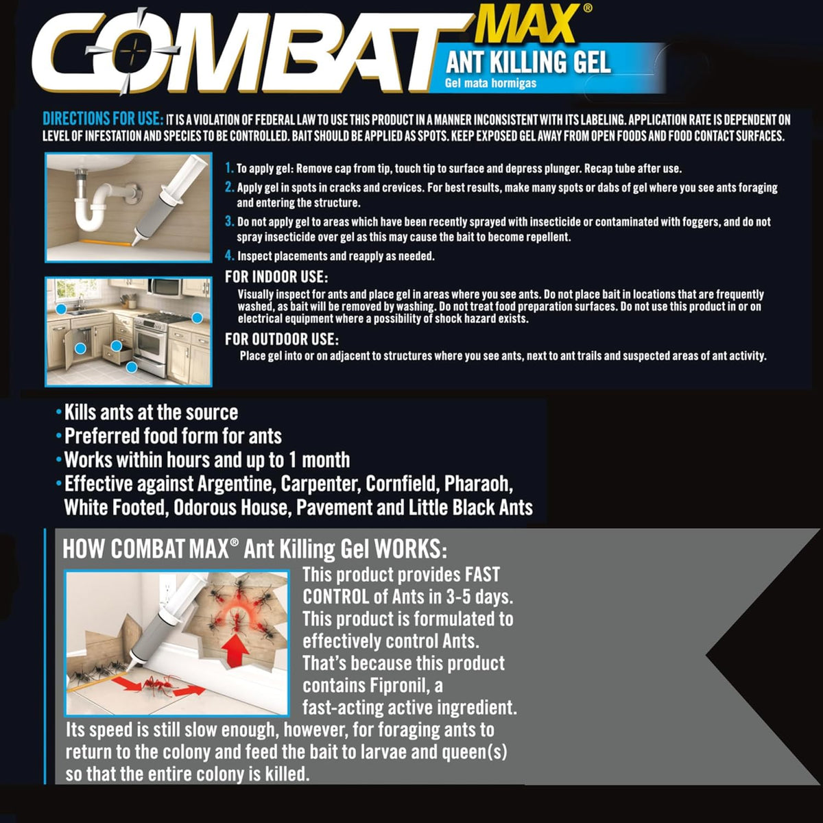 Combat Indoor and Outdoor Ant Killing Gel, 27 Gram