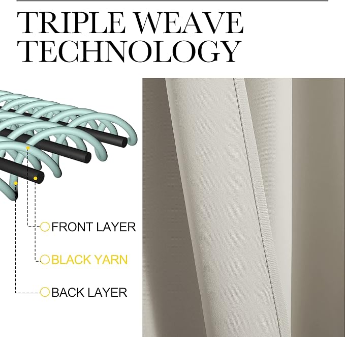 NICETOWN Blackout Curtains for Living Room, Darkening Window Curtain Panels