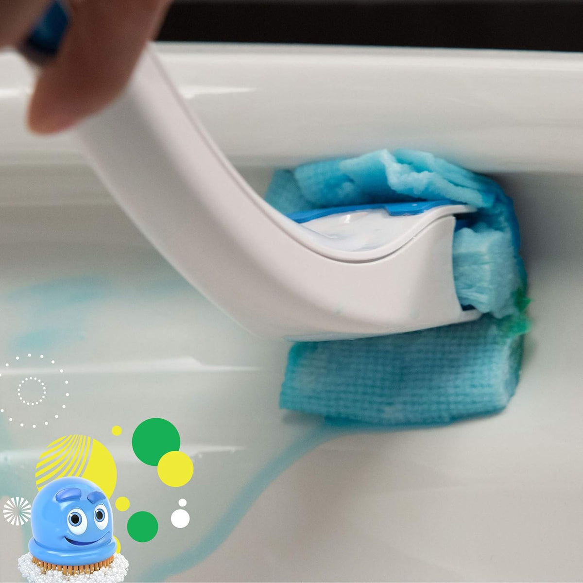 Scrubbing Bubbles Toilet Bowl Brush and Holder with Cleaner Refill Pads, Fresh Brush Toilet Wand Starter Kit, Cleans Limescale & Fights Odors, Citrus Scent, 1 Wand + 4 Refills + 1 Stand
