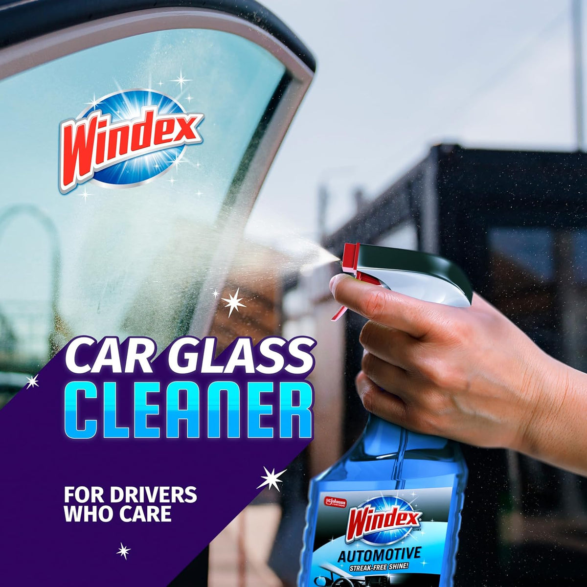 Windex Automotive Car Window and Glass Cleaner, Streak-Free Shine for Car Glass Exteriors, Tinted Windows, and Interior Electronics, 23 fl oz