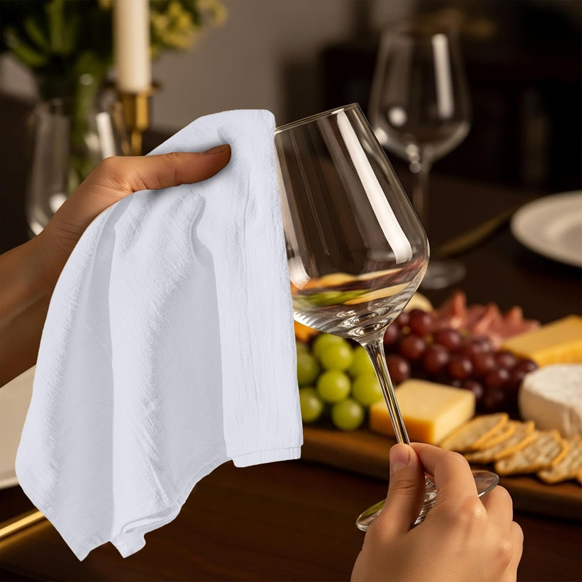 Utopia Kitchen White Flour Sack Towels [12 Pack - 28 x 28 Inch] 100% Cotton Tea Towels for Cleaning & Drying - Highly Absorbent Kitchen Dish Cloth