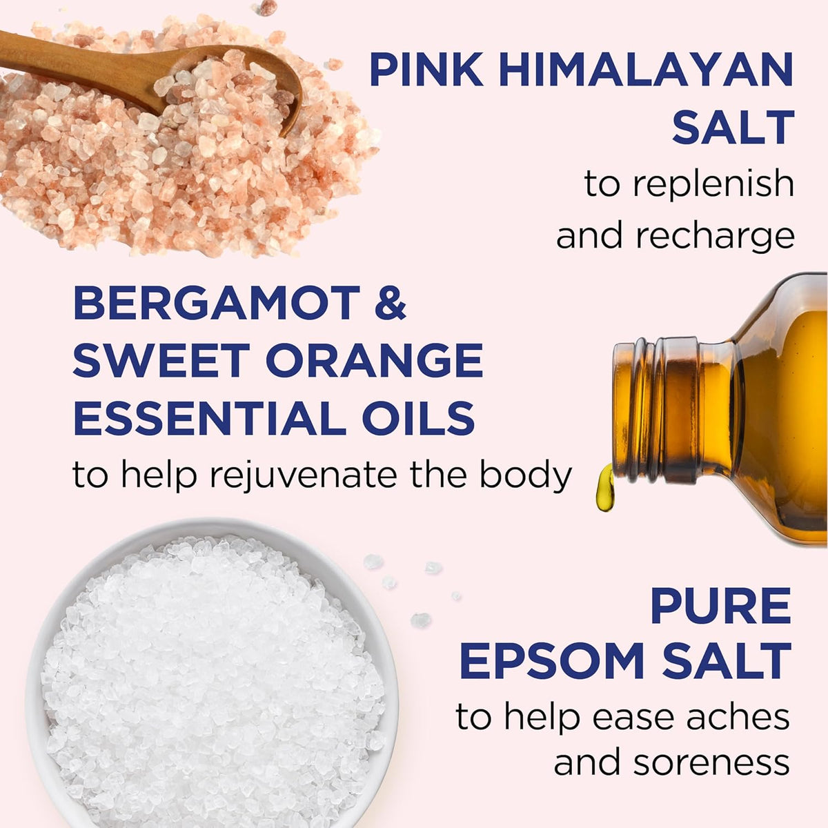 Dr Teal's Epsom Salt Magnesium Soak, Restore & Replenish with Pink Himalayan Salt, 3 lbs