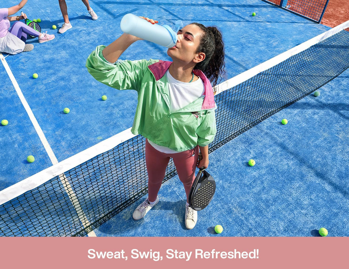 26 oz Insulated Water Bottle with 2-in-1 Straw and Spout Lid, Keep Cold 24H, Leak-Proof, Fits in Car Cup Holder, Stainless Steel Water Bottle for Sports, Travel, and School (Cotton Candy)