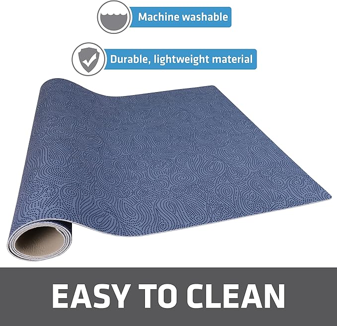 Drymate Premium XL Under Sink Mat, Waterproof Cabinet Protection Mats for Kitchen & Bathroom, Absorbent Shelf Liners, Slip-Resistant, Non-Adhesive, Machine Washable (USA Made)(24”x59”)(Blue)