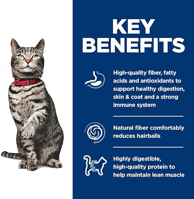 Hill's Science Diet Urinary Hariball Control, Adult 1-6, Urinary Track Health & Hairball Control Support, Dry Cat Food, Chicken Recipe, 3.5 lb Bag