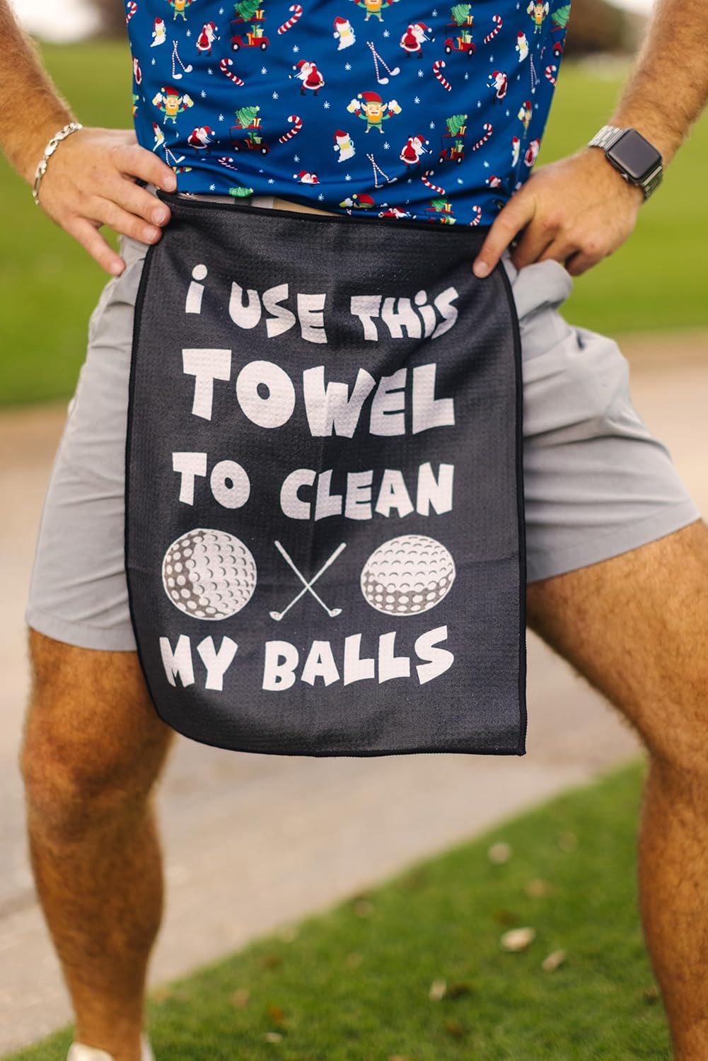 SHANKITGOLF Golf Towel for Golf Bag Microfiber with Clip, Funny Cleaning Cloth for Balls & Clubs, Premium Accessories, Gift for Men, Golfers, Dad
