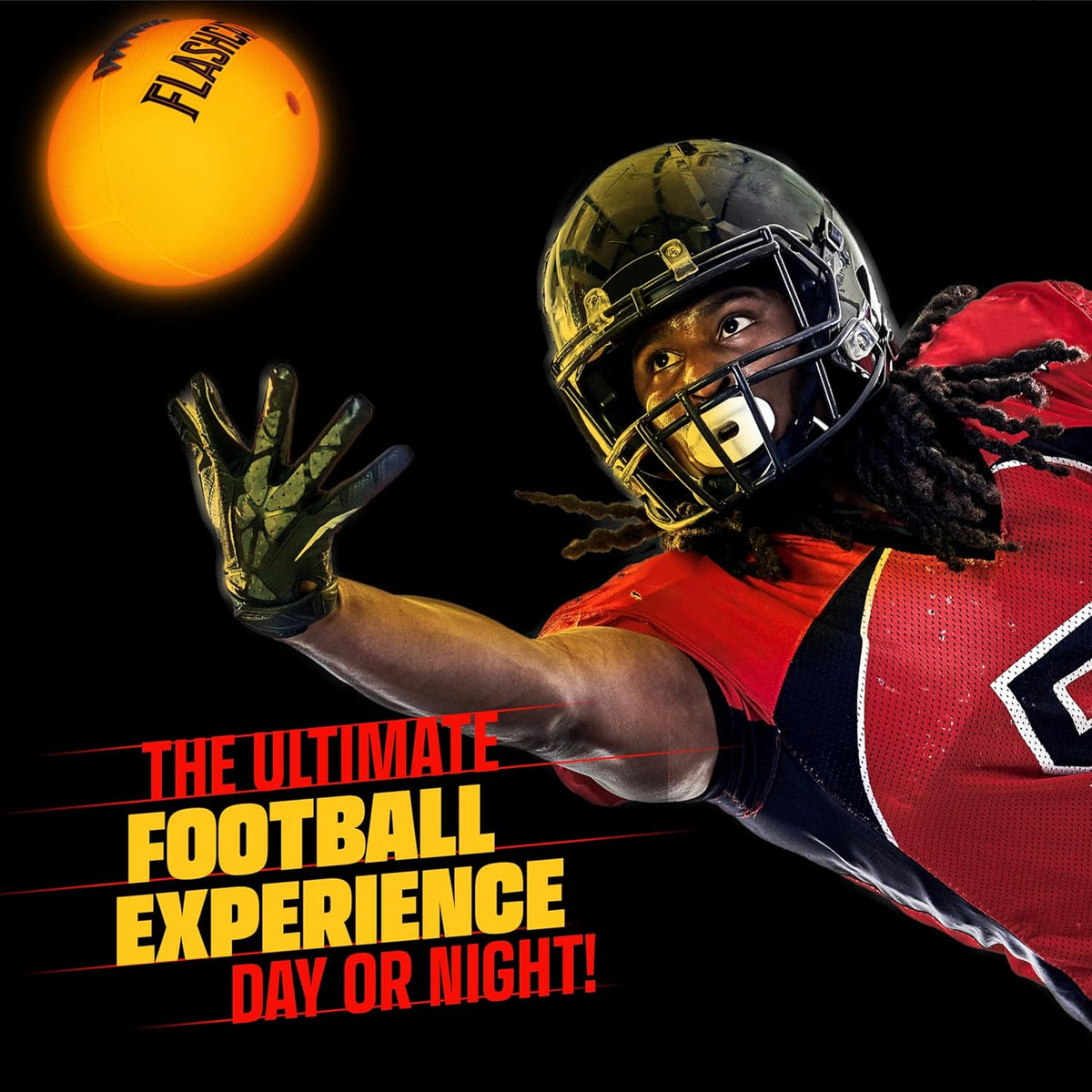 Light Up Football - Glow in the Dark Ball - NO 6 - Boys Gifts - Outdoor Sports, Birthday Gifts for Boys 8-15+ Year Old - Kids Teenage Youth Gift Ideas - Boy Toys Stuff Ages 8 9 10 11 12 13 14 15