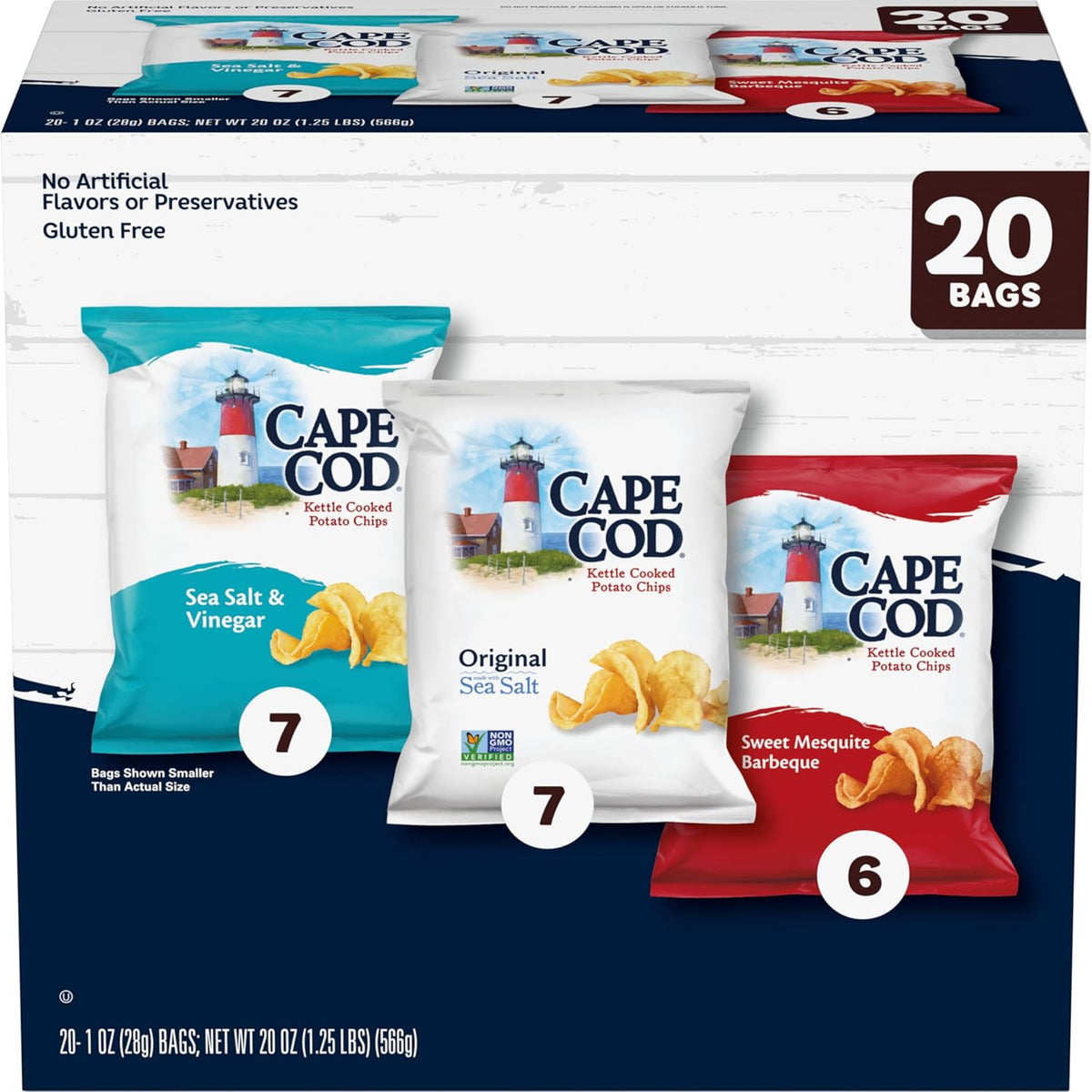 Cape Cod Variety Pack Chips, 20 Count 1 Oz