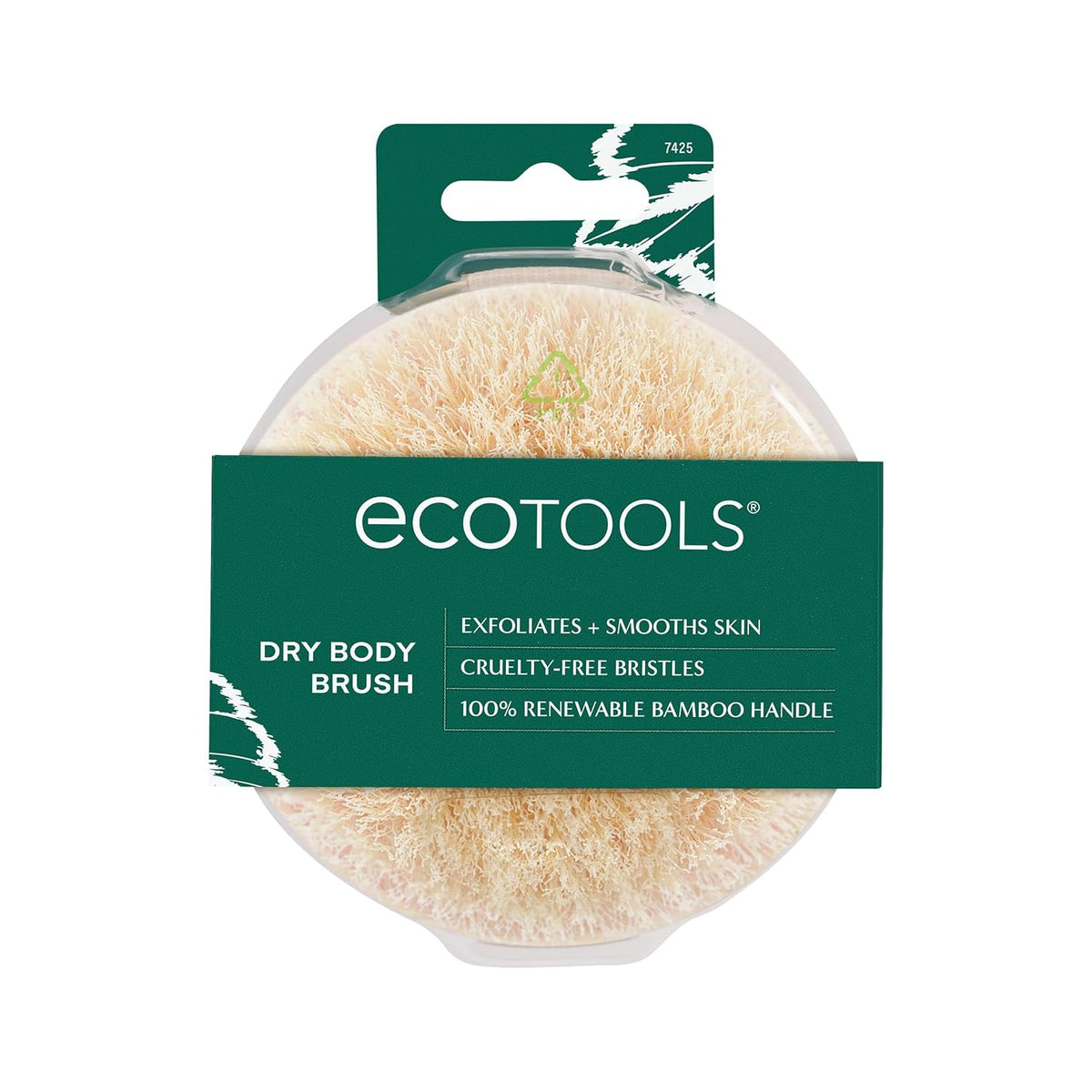 EcoTools Dry Body Brush, Cruelty-Free Bristles Exfoliate & Smooth Skin, Dry Brushing Removes Flaky Skin, May Help Improve Circulation & Tone, Eco-Friendly Skincare Tool, Vegan & Cruelty-Free, 1 Count